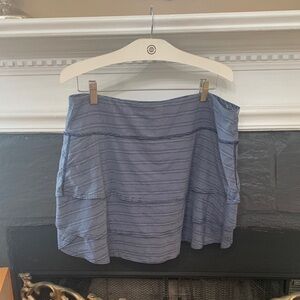 Athleta Navy Striped Mini Skirt